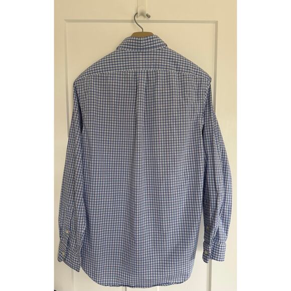 Ralph Lauren Button Down Blue White Size LRG 100% Cotton Long Slv - Picture 2 of 11